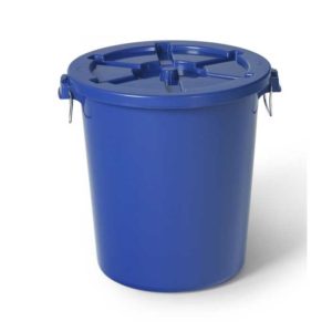 ถังขยะทรงกรมพลาสติค แบบมีฝาปิด WAP AF-07519 BL Circular garbage can 65L